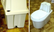 Туалет дачный  с торфяным биотуалетом Компакт М  с отводом жидкости